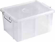 Cassetta con coperchio BOX Giganplast Bianca e Trasparente L/P/H: 62 x 40 x 31 cm