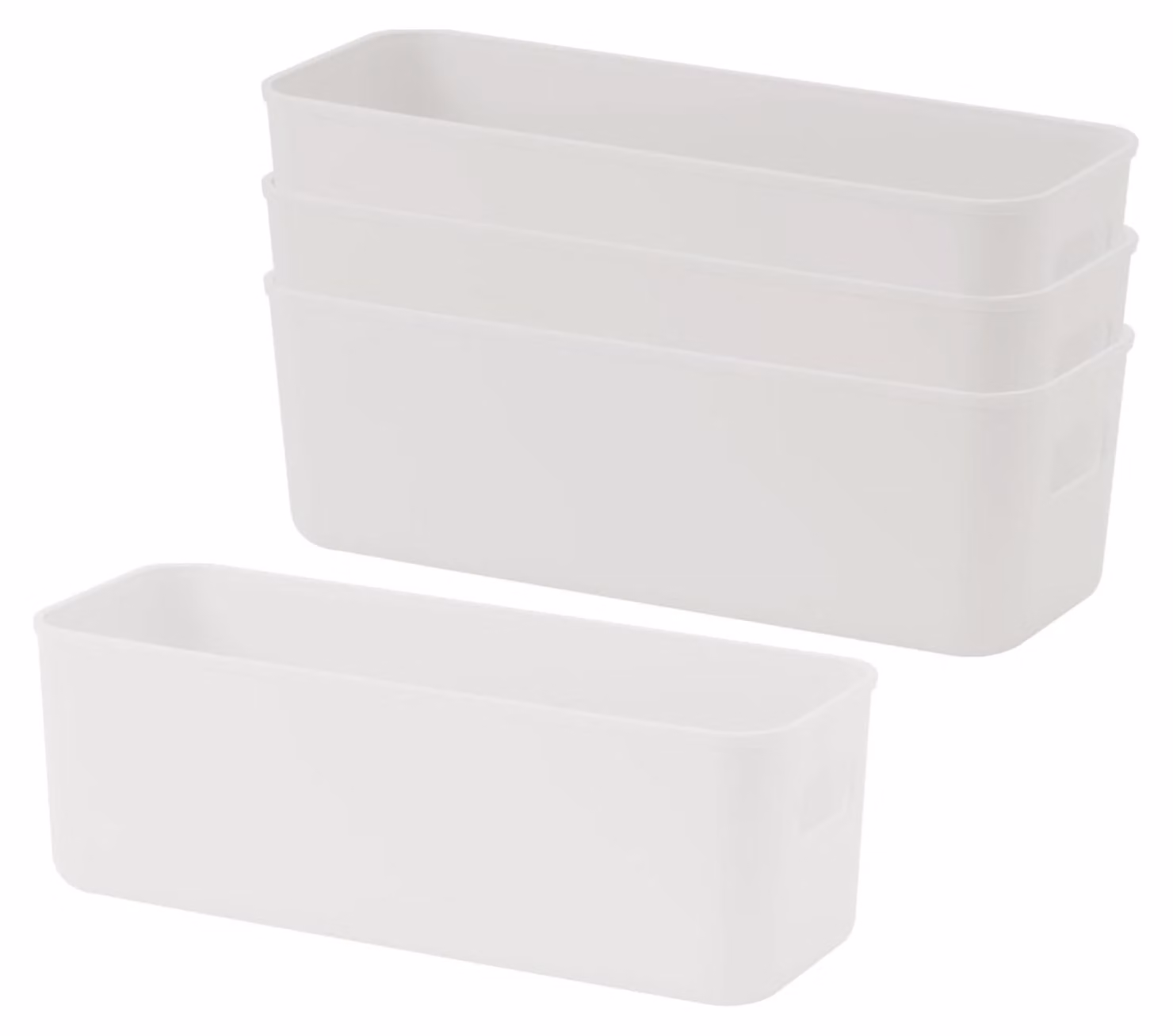 4 cesti di plastica robusti - Organizzatori per cucina, bagno e ufficio