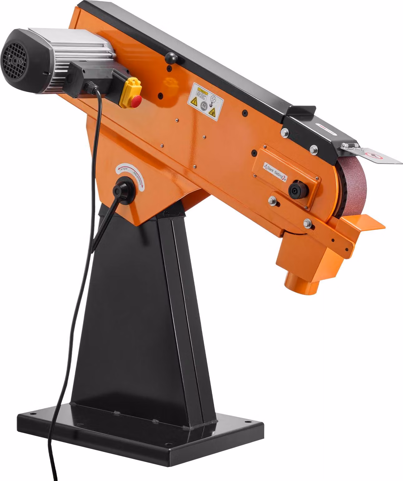 Levigatrice a nastro SucceBuy 7,62 x 200,7 cm, 2100 W, 900 giri/min, design robusto, con angolo regolabile da 0° a 45° e raccordo per l'aspirazione della polvere per la lavorazione del legno e del metallo