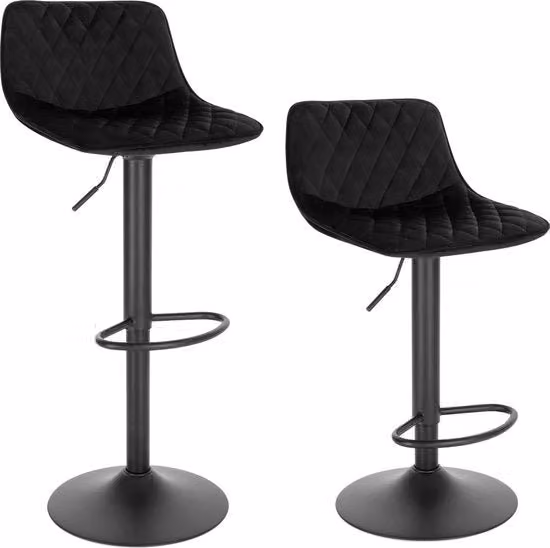 Sedia Bar con Schienale in Legno - Set di 2 - Sedia Bar con Schienale - Sedia Bar con Schienale Regolabile in Alto - Sedia Bar con Schienale in Pelle - Sedia da Cucina - Sedia Bar con Schienale in Legno con Supporto Lombaro