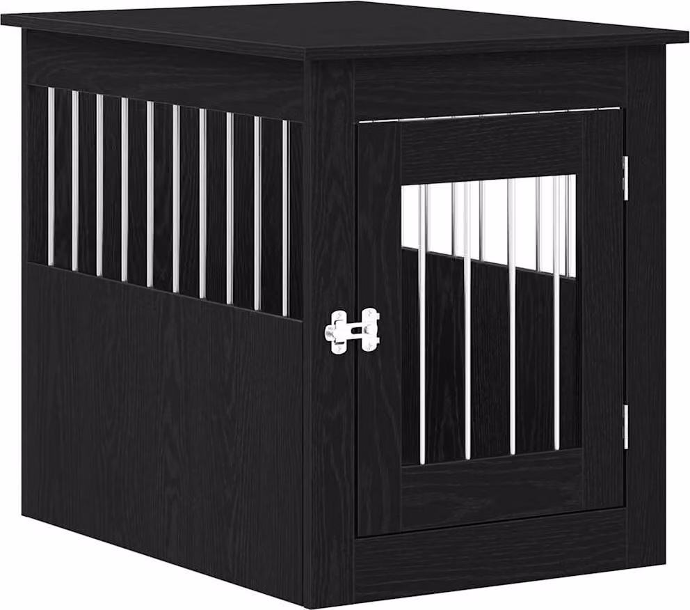 Mobile per cuccia per cani Rovere Nero 55x75x65 cm in legno ingegnerizzato