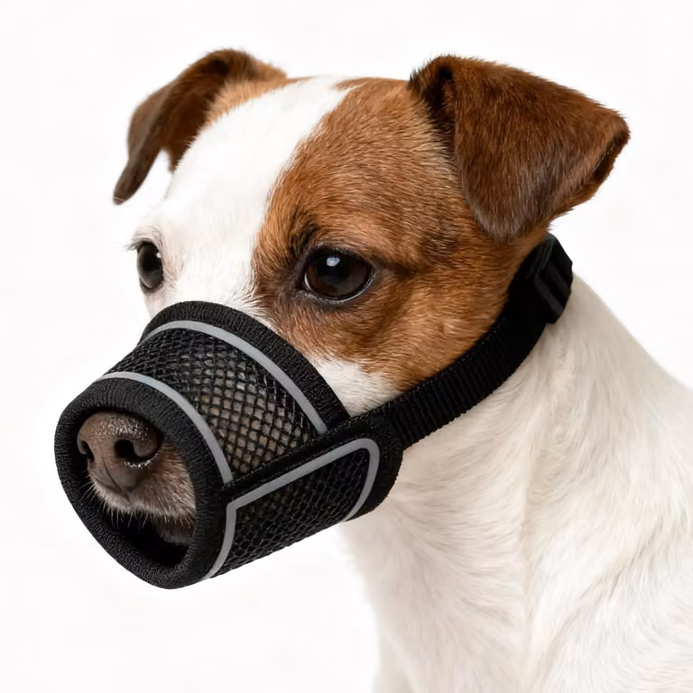 Museruola per cani in nylon, morbida, traspirante e regolabile, taglia L, adatta a cani di piccola e grande taglia