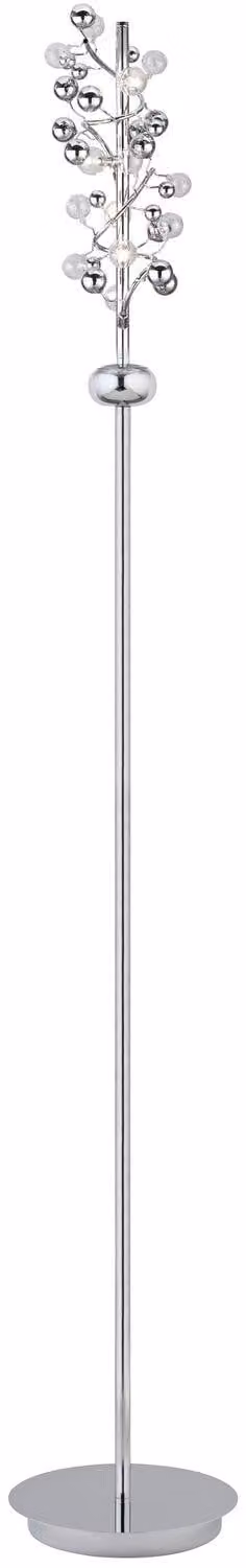 Lampada da terra Paulmann Living Sfera 5x20W G4 cromata trasparente 230V/12V metallo/vetro