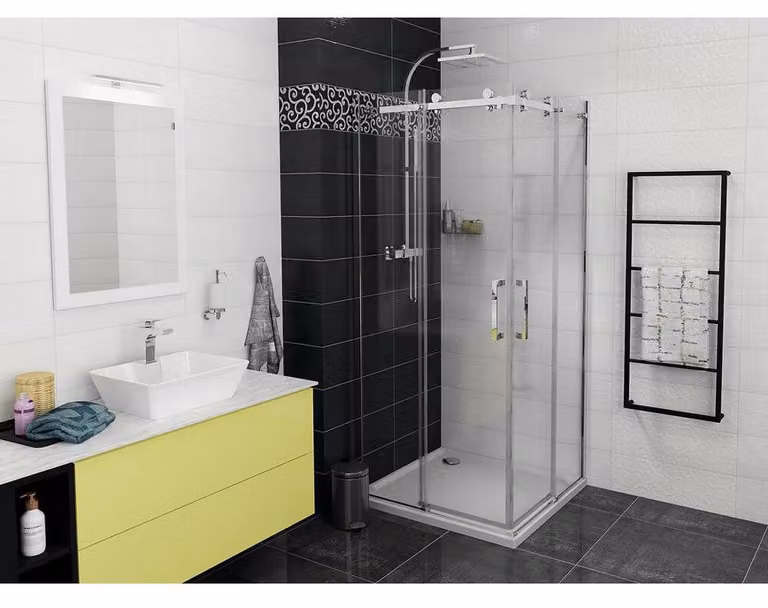 Cabina doccia angolare DRAGON 1100x1100mm, ingresso angolare