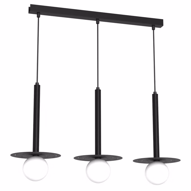 Lampada a sospensione moderna, regolabile in altezza, con tre sfere bianche, modello Futura 3xG9, 7W, marca Milagro
