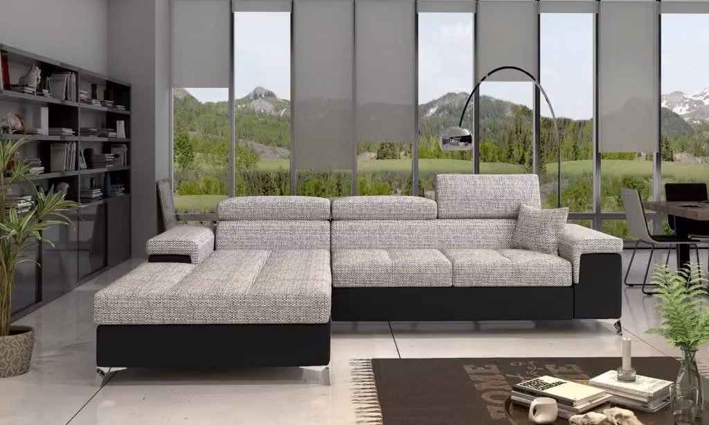 L-Form Couch Wohnlandschaft Ecksofa Garnitur Modern Design Sofa Stoff Textil