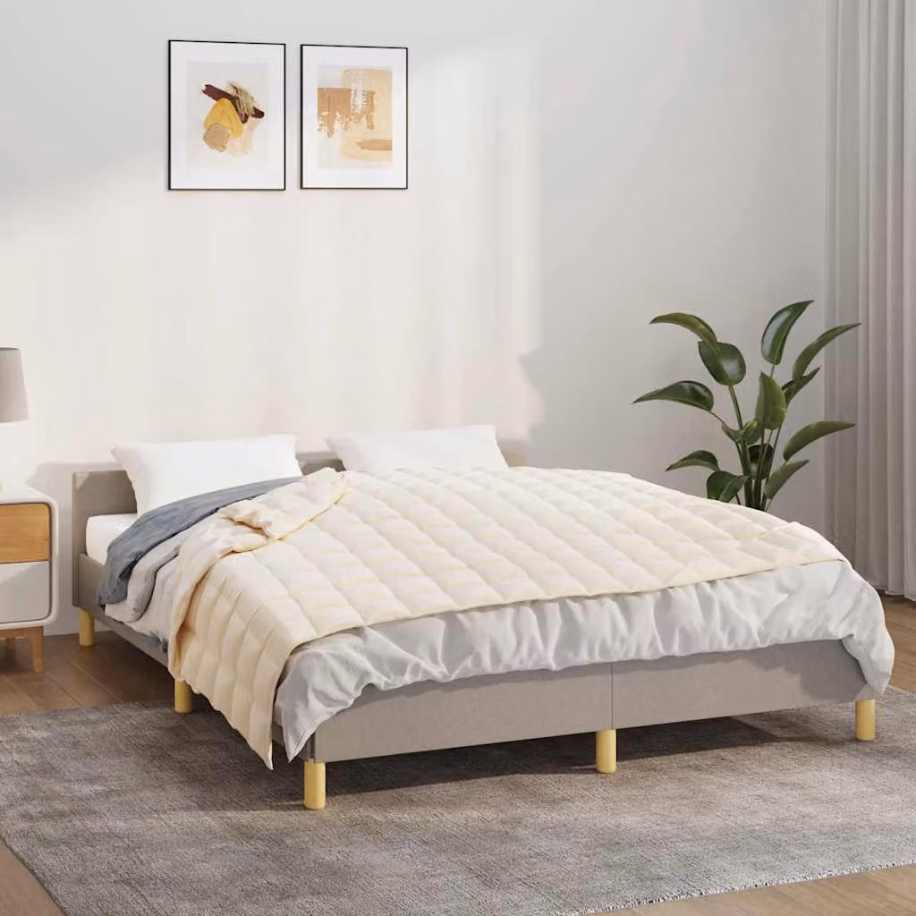 vidaXL Coperta Ponderata in Microfibra Beige, L 120 cm x P 180 cm, 5 kg