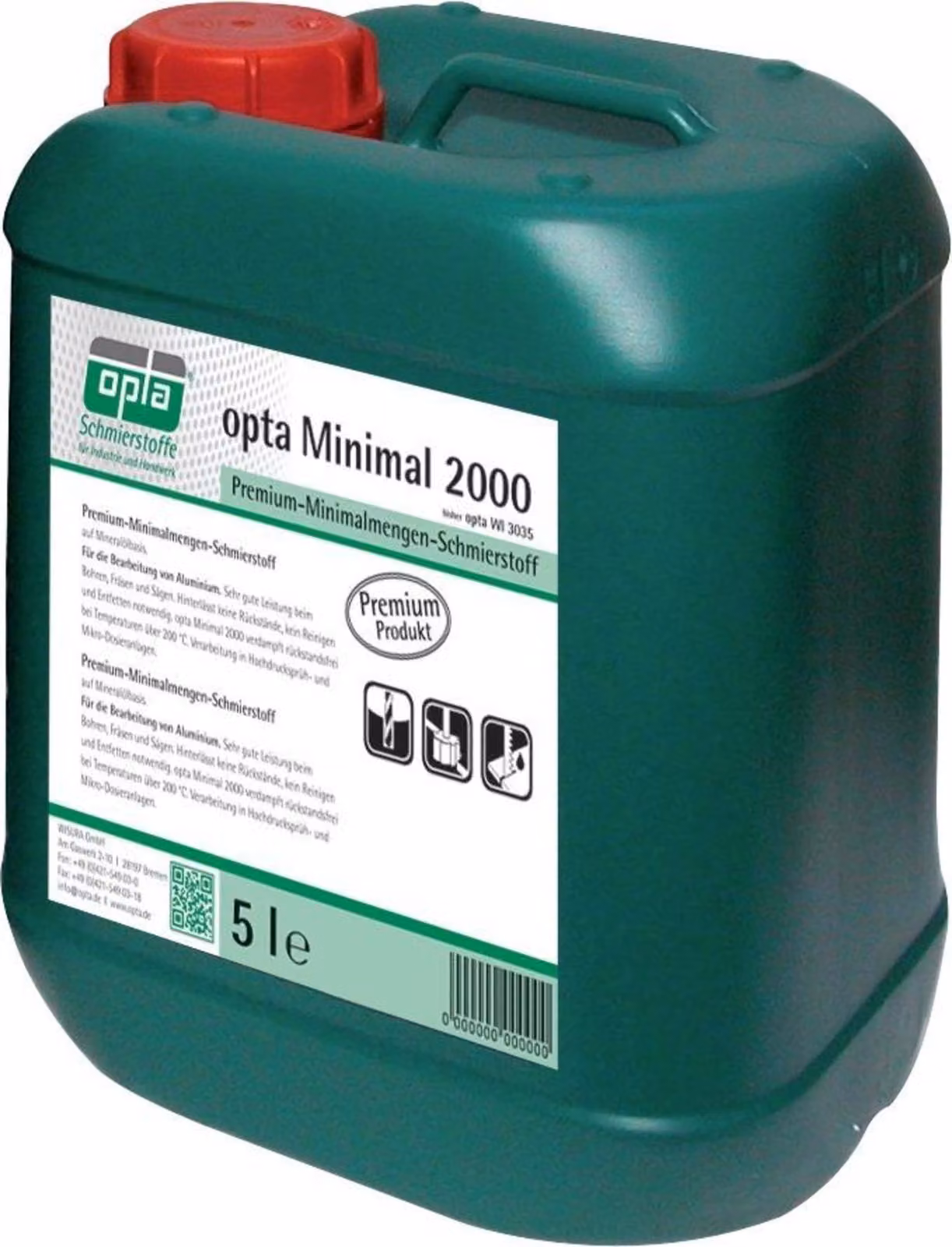 Quantità minima di lubrificante Minimo 2000canister 5l OPTA