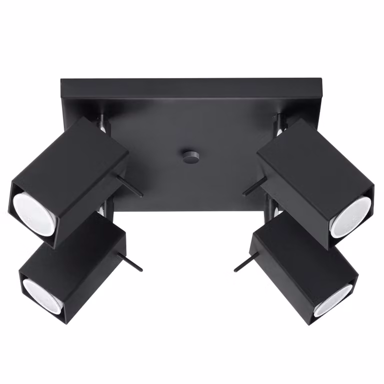 Lampada da soffitto MERIDA 4 nero 4xGU10 10W acciaio 16x25x25cm Sollux Lighting