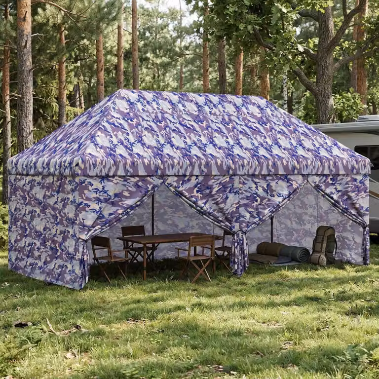 vidaXL Gazebo Pop-up con 4 Pareti L: 6 m, P: 3 m, H: 3,15 m, Blu Cacciatore