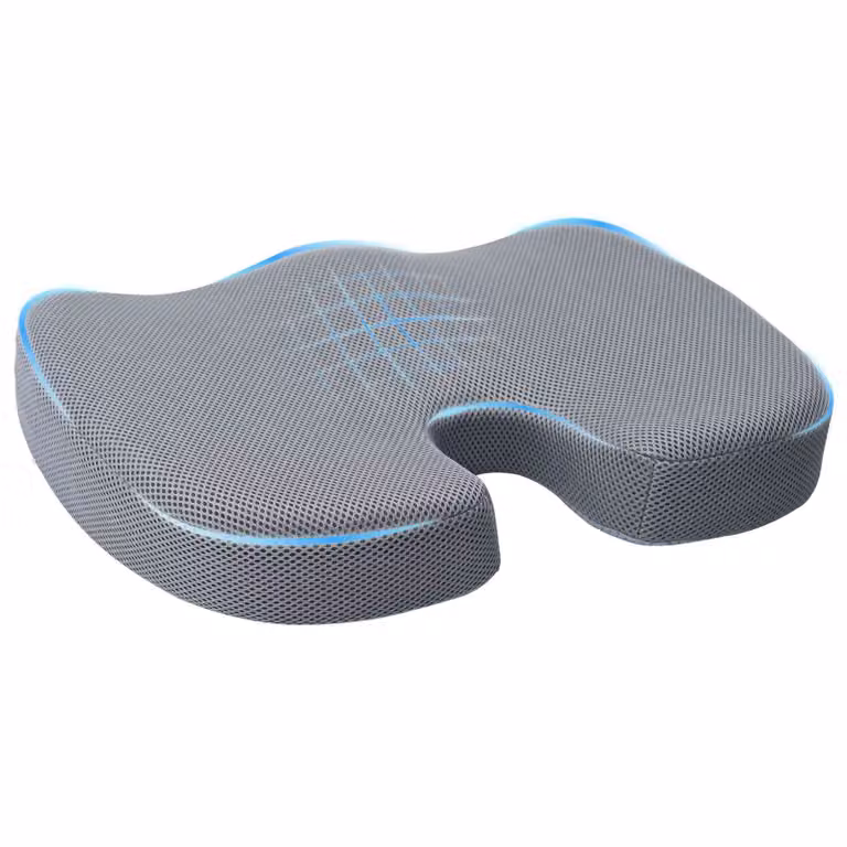 Cuscino per la seduta ergonomico in memory foam vidaXL, Grigio, L 47 cm x P 37 cm x H 8 cm