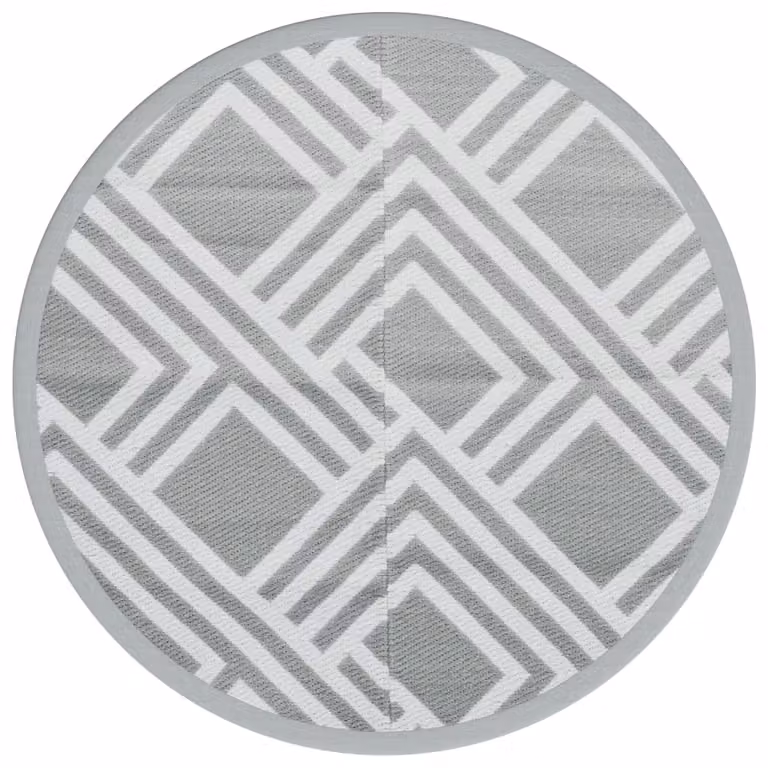 Tappeto da Esterno ARAKIL Grigio Ø160 cm in PP