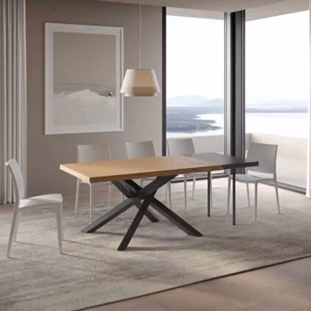 Tavolo allungabile Itamoby Versalux in rovere con gambe antracite L: 160-210 cm, P: 90 cm, H: 75 cm