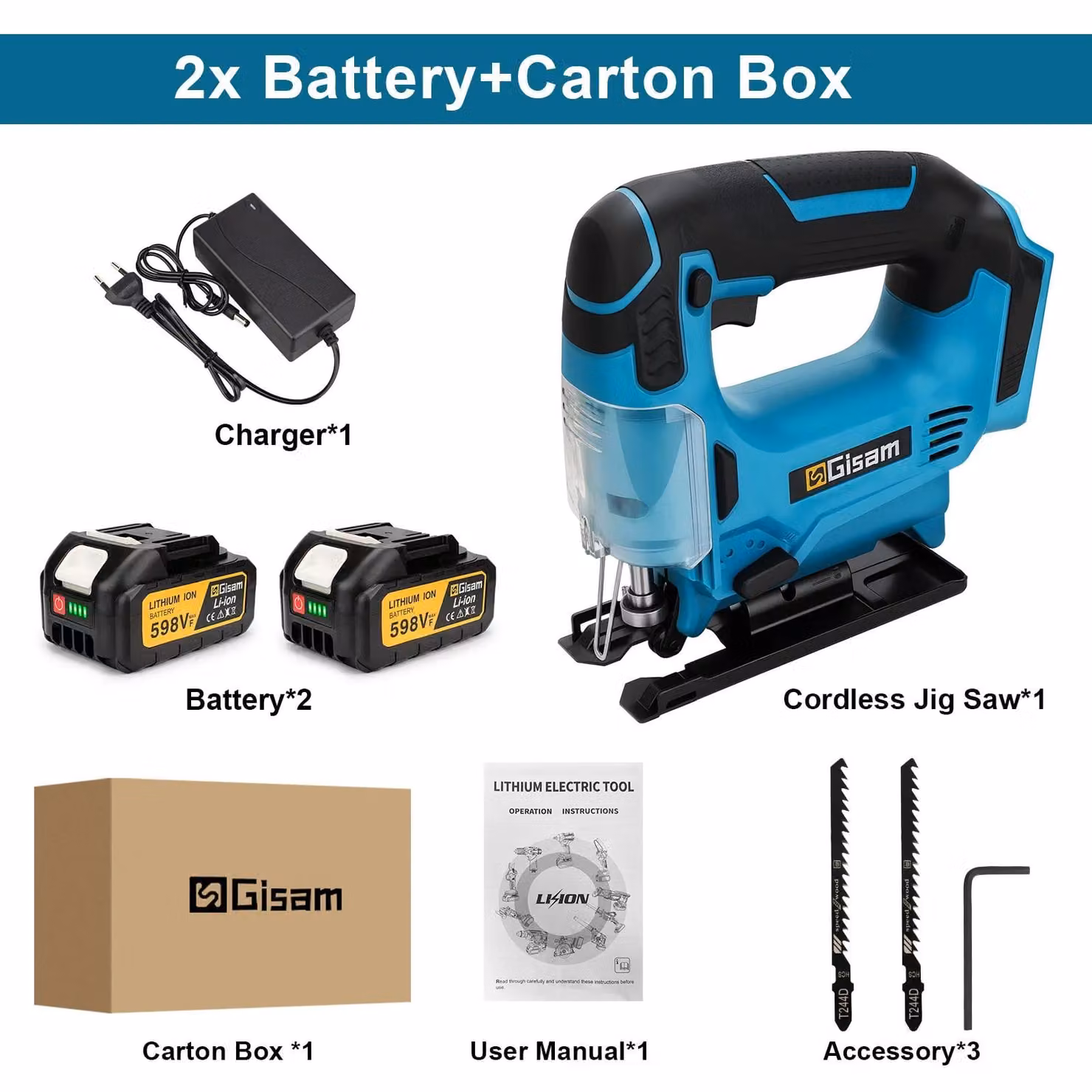 Sega circolare elettrica – Sega circolare a batteria – Corsa da 26 mm – Batteria da 18 V – Motore brushless – Ideale per tagliare il legno – Include 2 batterie