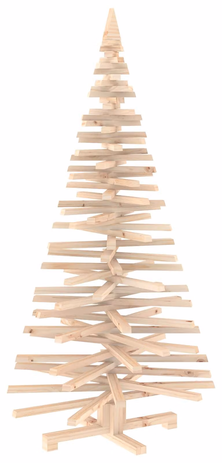 Albero di Natale in legno KOTKA, 150 cm, realizzato in legno di pino massello, aspetto naturale