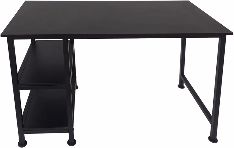 Scrivania con spazio contenitore, 110 cm, in metallo e legno, ideale per l'ufficio domestico