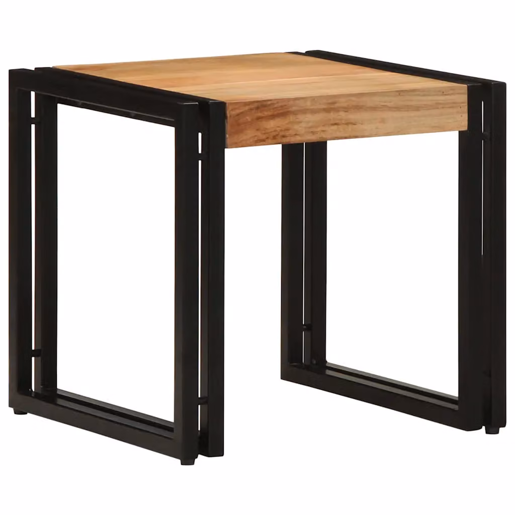 vidaXL Tavolino da salotto moderno in legno di acacia e metallo, marrone, L/P/H: 40 x 40 x 38 cm