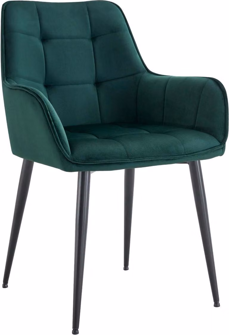 Sedia da pranzo - Lean Chair - Comfort laccato - Rivestimento in velluto, robusta struttura in metallo | Colore: verde scuro
