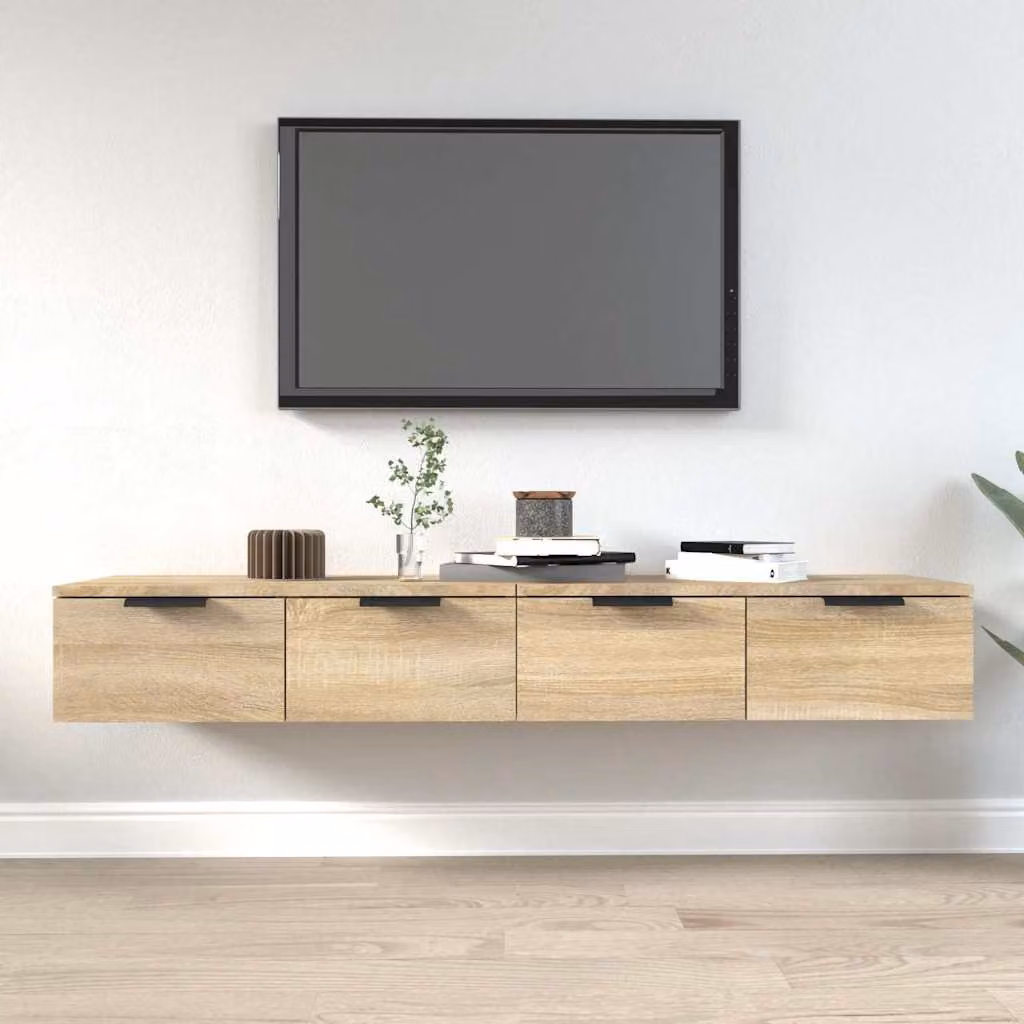 Set di 2 pensili da parete vidaXL in legno Rovere Sonoma, L 68 cm x P 30 cm x H 20 cm