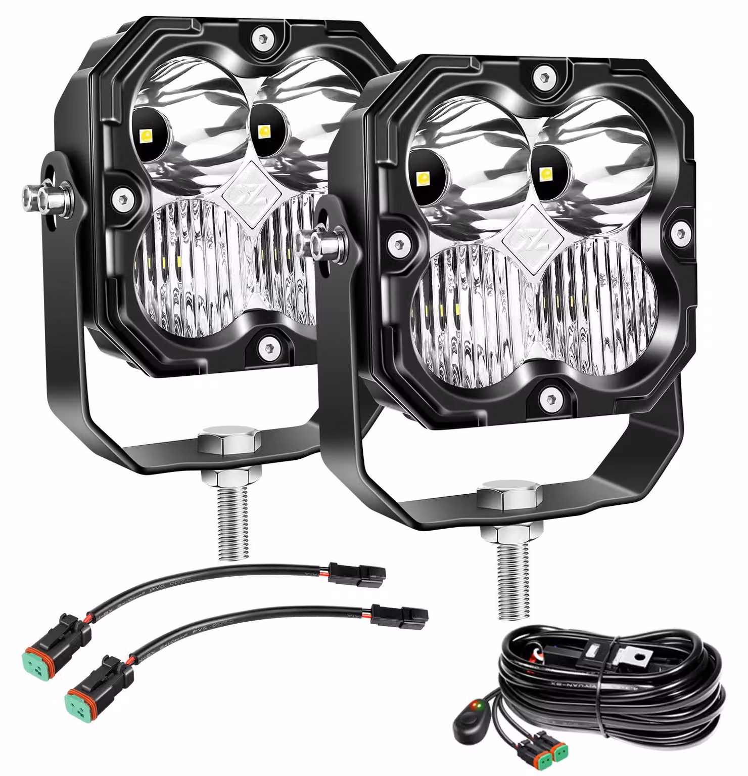 Lampada da lavoro, 30W, temperatura di colore 5500K, 2x30W, cavo DT, luminosità 3000LM