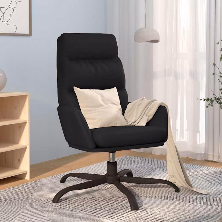 vidaXL Poltrona Relax Girevole 360 Gradi Nera in Similpelle con Braccioli e Struttura in Metallo