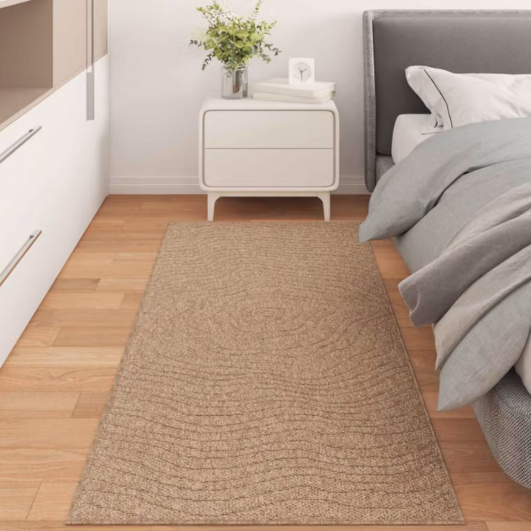 Tappeto vidaXL AGIRA per interno ed esterno, design moderno astratto, beige e marrone, L: 150 cm, P: 80 cm