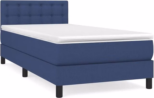 Letto singolo | Letto per adulti | Giroletto a Molle con Materasso Blu 80x200 cm inTessuto