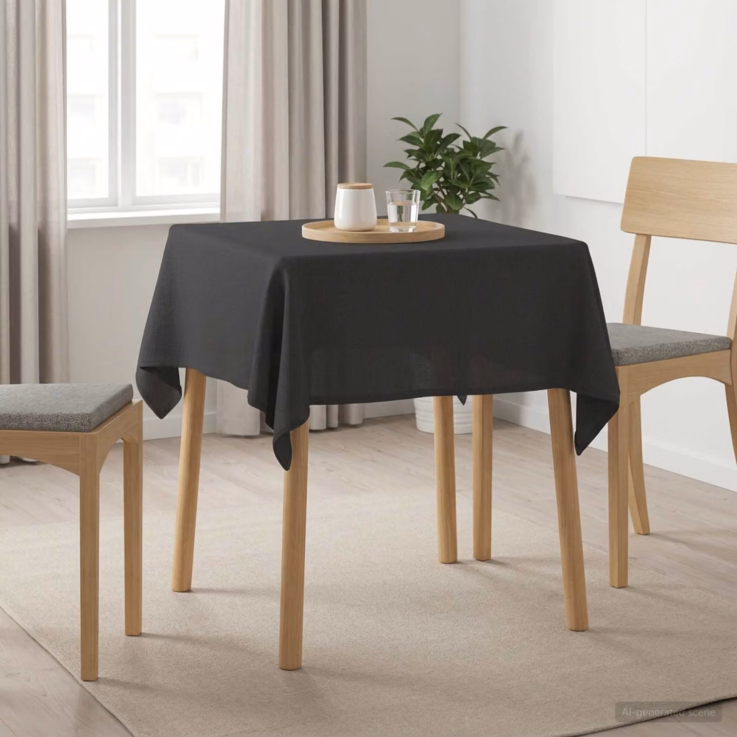 Tovaglia Quadrata vidaXL Grigio Antracite in Poliestere Idrorepellente e Lavabile L 140 cm x P 140 cm
