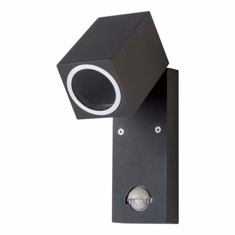 Lampada da giardino a parete con rilevatore di movimento QUAZAR 15 LX GU10 nero IP44 Kobi