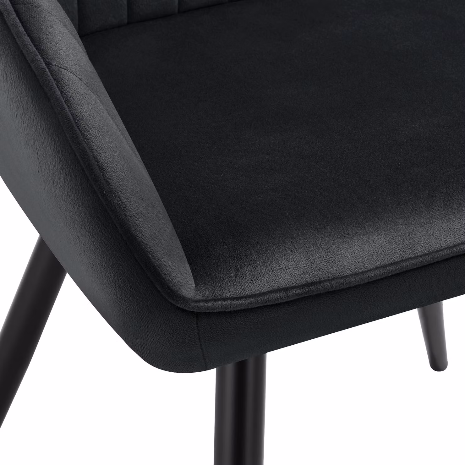 Set di 2 sedie Marilyn TecTake GmbH in velluto nero per soggiorno e cucina – 1