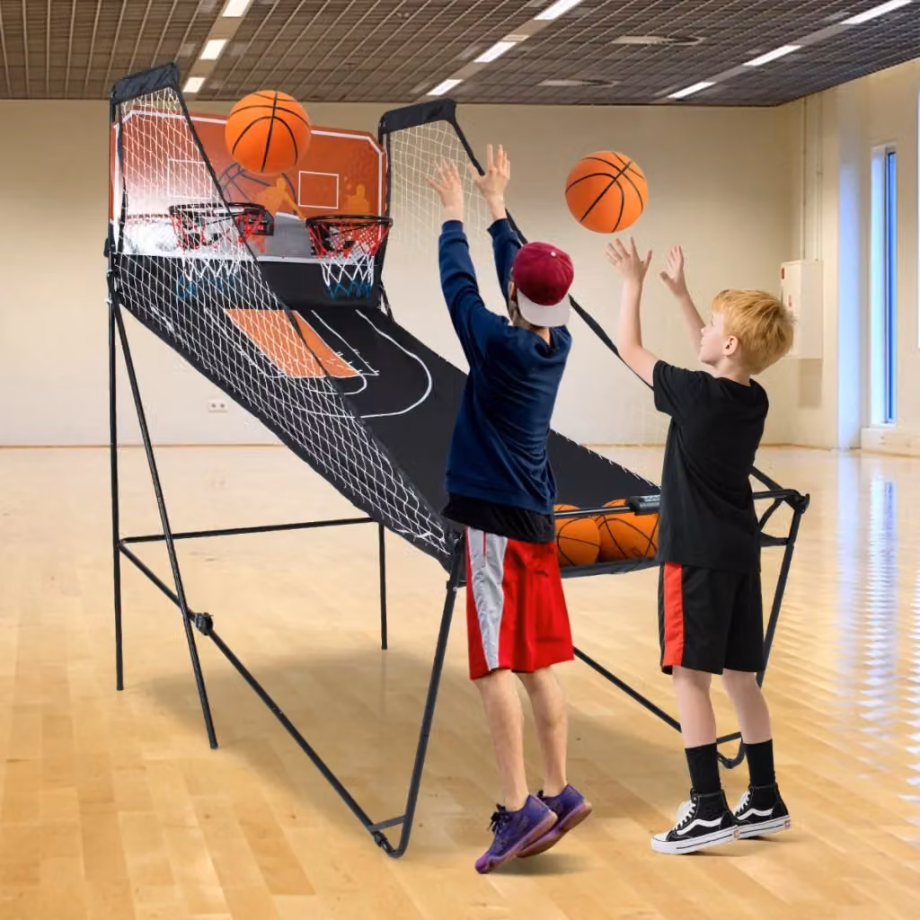 Gioco Arcade Basket Pieghevole per Bambini con 8 Modalità e Canestro Doppio Multicolore – 2