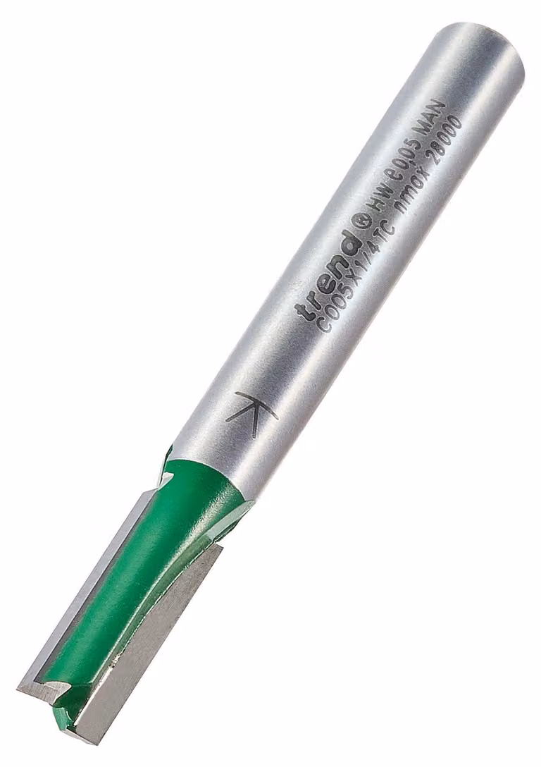 Fresa a due taglienti, con gambo da 1/4 di pollice, diametro di taglio di 6 mm e lunghezza di taglio di 16 mm