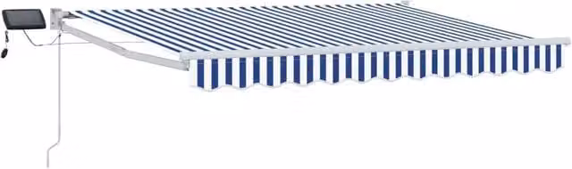 Tenda da Sole | Tenda retrattile manuale con LED Blu e Bianco 3,5 x 2 m