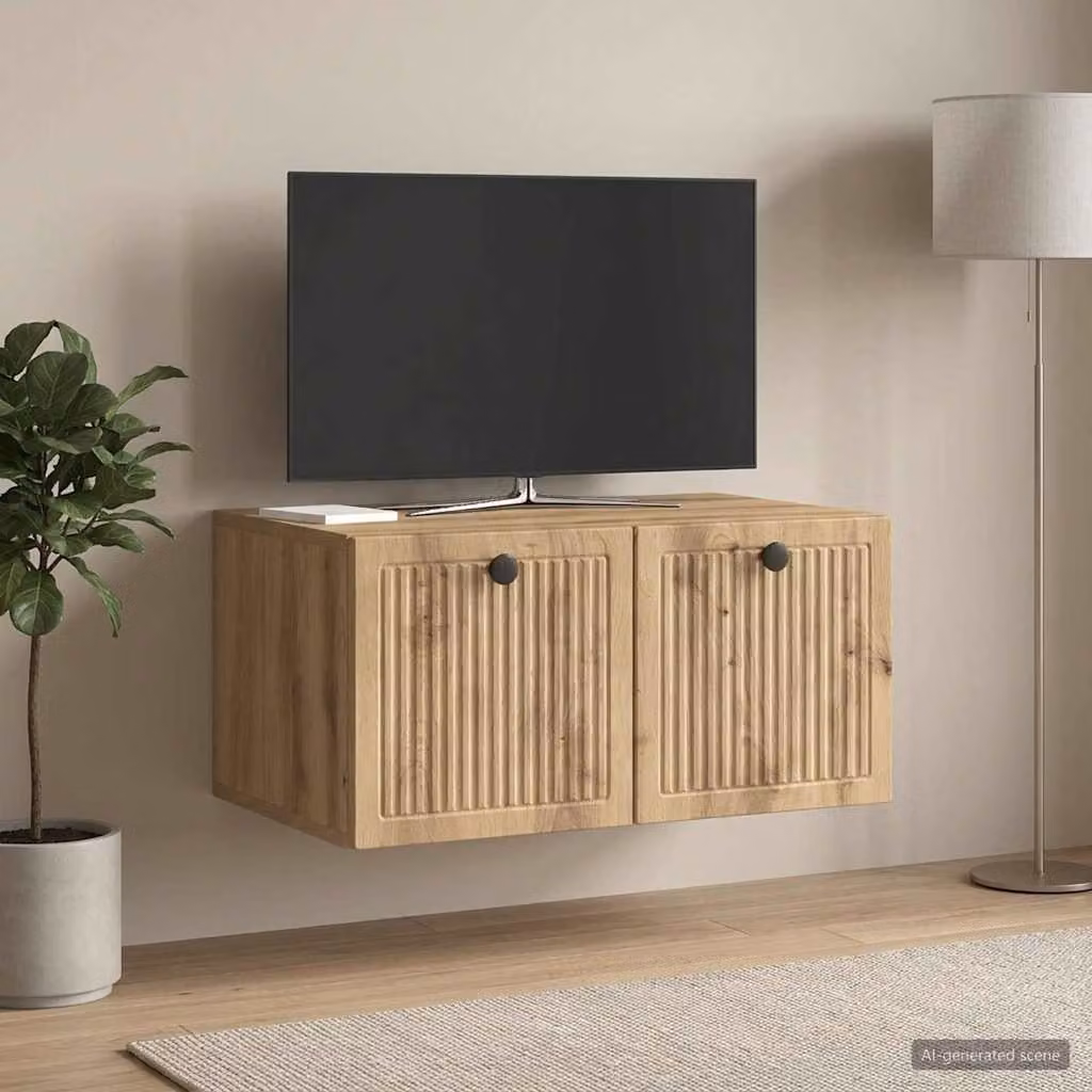 Mobile Porta TV da Muro vidaXL in Legno Marrone, L 59,5 cm x P 41 cm x H 30 cm