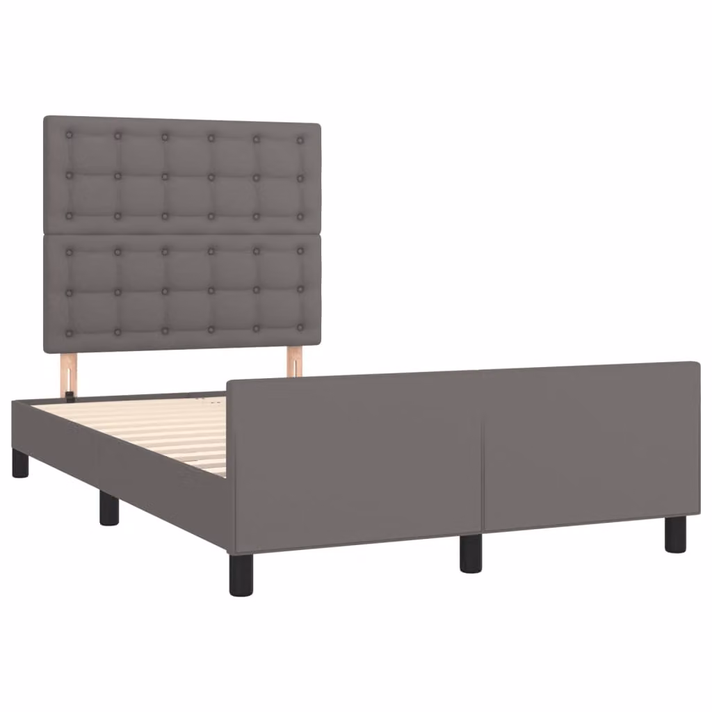 Giroletto senza Materasso Grigio 120x190 cm Pelle finta