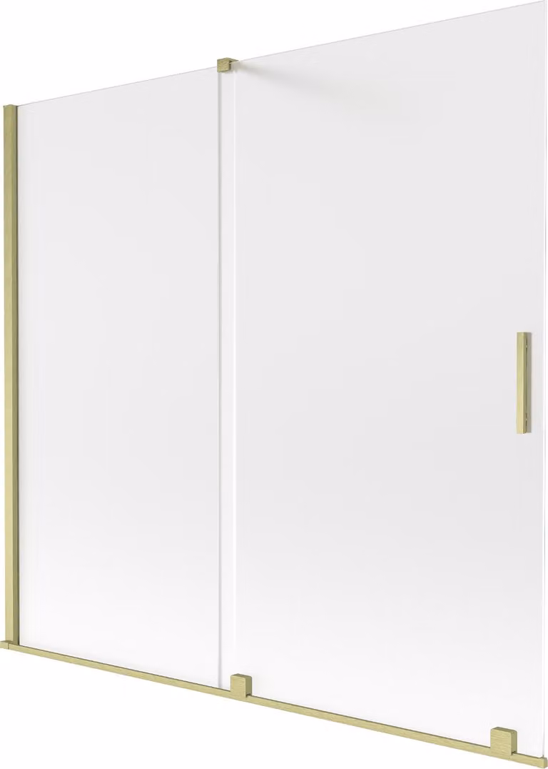 Mexen Velar paratia per vasca da bagno scorrevole a 2 ante 170 x 150 cm, satinato, oro spazzolato - 896-170-000-31-55