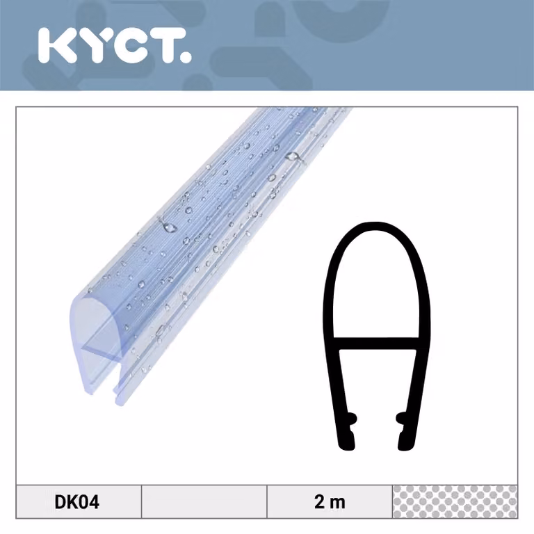 Guarnizione per doccia 4-5 mm, vetro 10x2 m – Guarnizione di ricambio in PVC per porta doccia, guarnizione per cabina doccia DK04