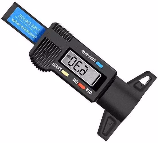 Misuratore di profondità per moto con schermo LCD da 0-254 mm e comandi a tasti