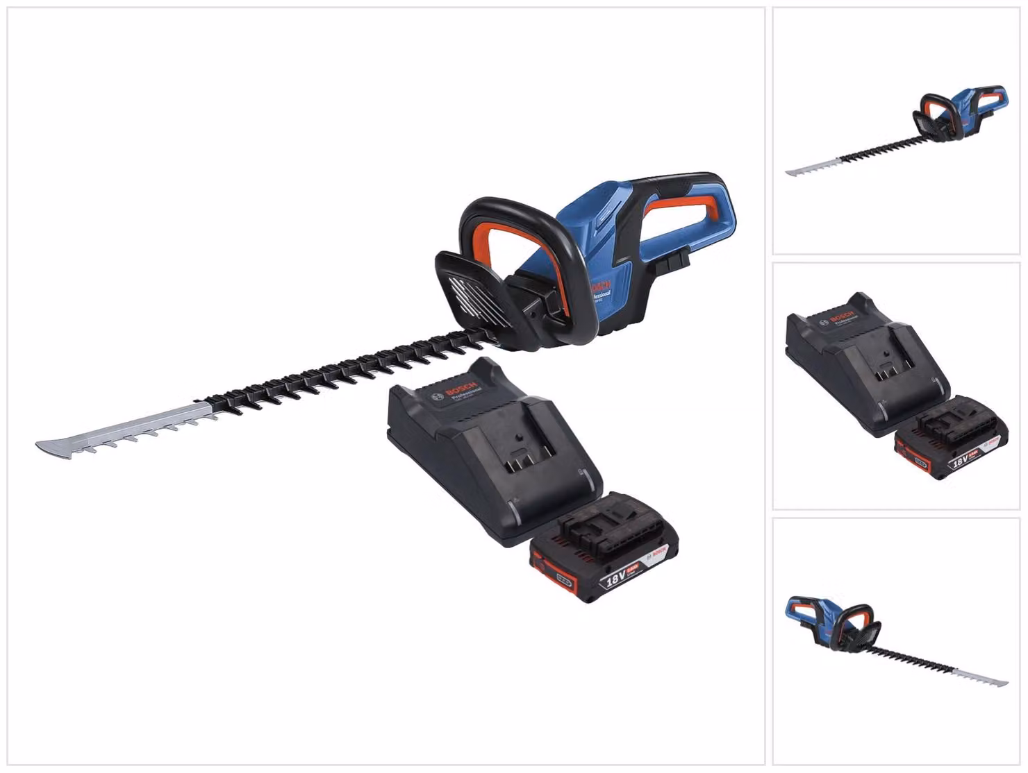 Bosch GHE 18V-60 Tagliasiepi professionale a batteria 18 V 60 cm senza spazzole + 1x batteria ricaricabile 2,0 Ah + caricabatterie