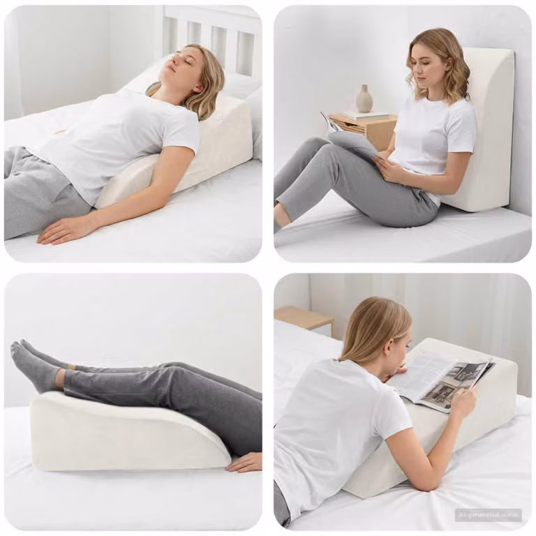 vidaXL Cuscino per Gambe Contornato in Schiuma PU e Velluto Bianco L 68 x P 40 x H 18 cm