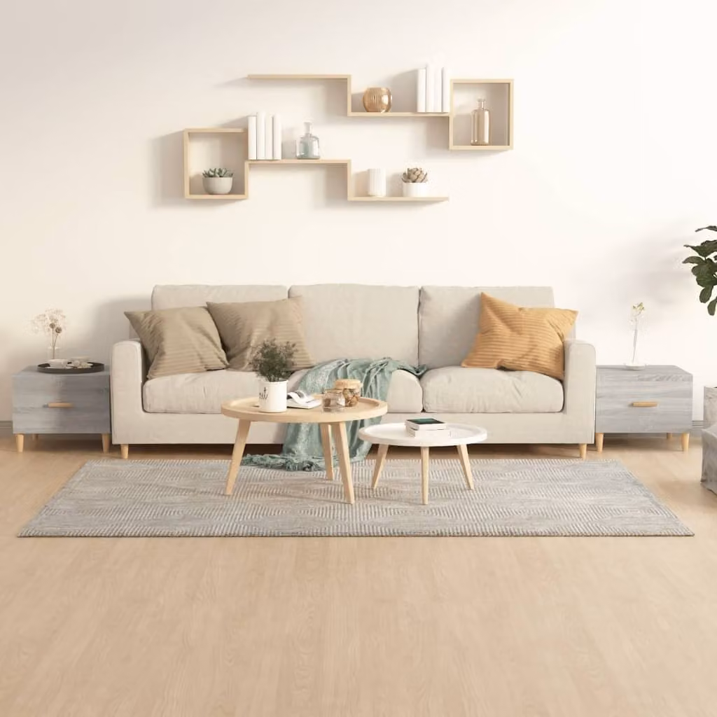 The Living Store Tavolini 2 pz. Grigio Sonoma 50x50x40 cm Materiale a base di legno