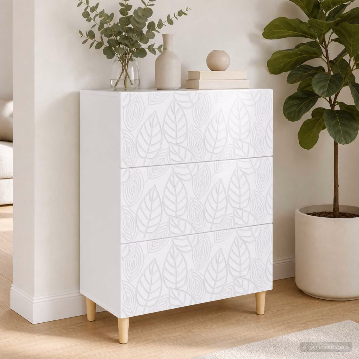 Mobile con cassetti vidaXL Bianco Lucido L: 66 cm, P: 34,5 cm, H: 90 cm