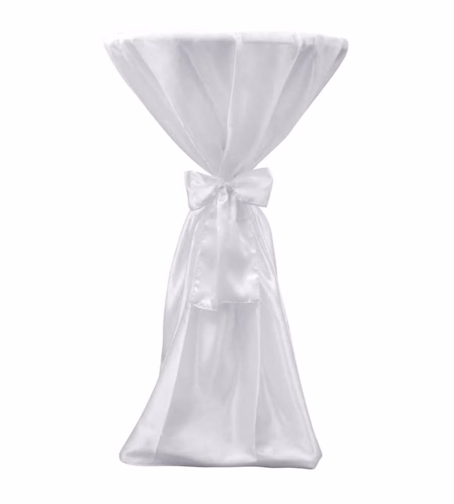 Copritavolo Bianco 60 cm con Fettuccia 2 pezzi
