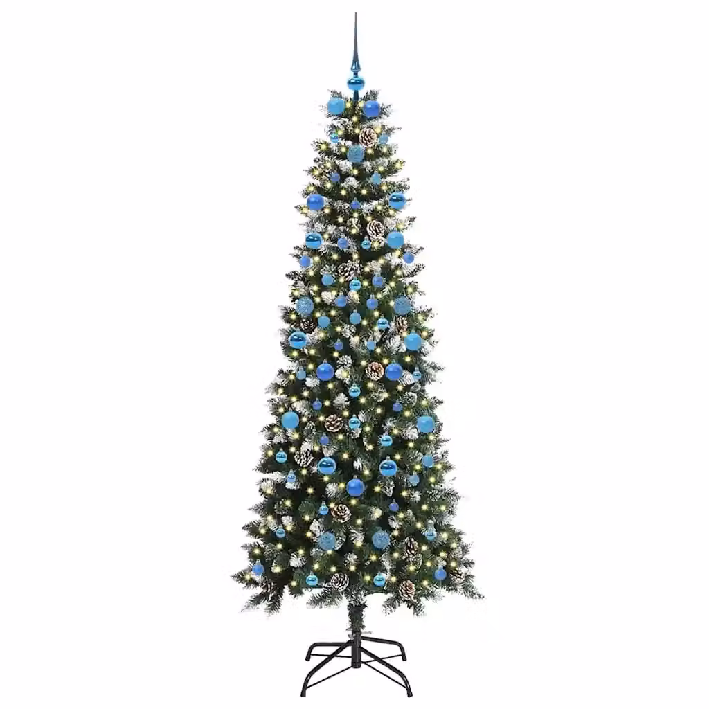 Albero di Natale artificiale verde vidaXL con 300 LED luce bianca calda, Altezza: 210 cm – 2