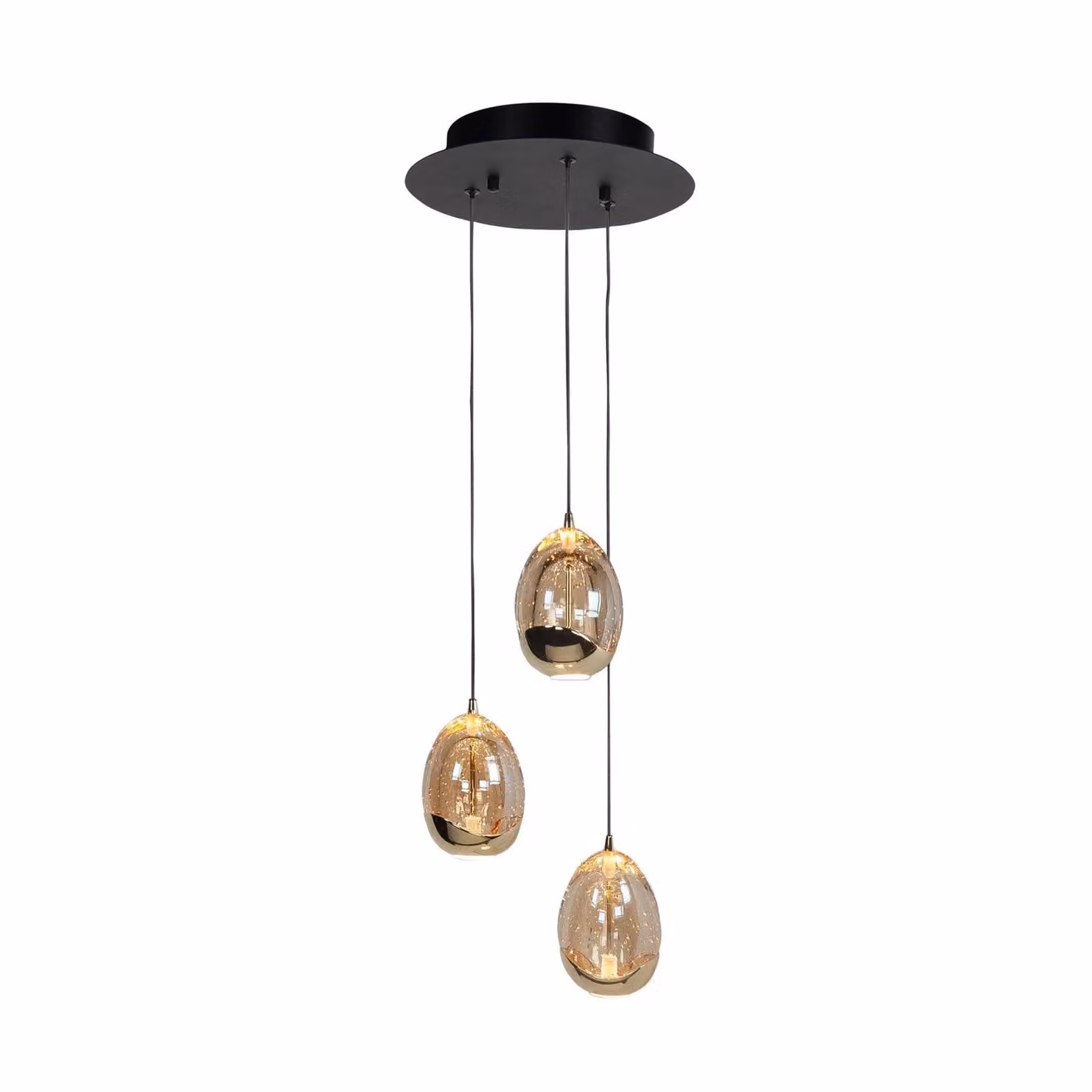 HighLight Lampada a sospensione in vetro Golden Egg, dimmerabile, Crema / Ambra, Soggiorno / Sala da pranzo, Vetro, Moderno, Lampada a sospensione
