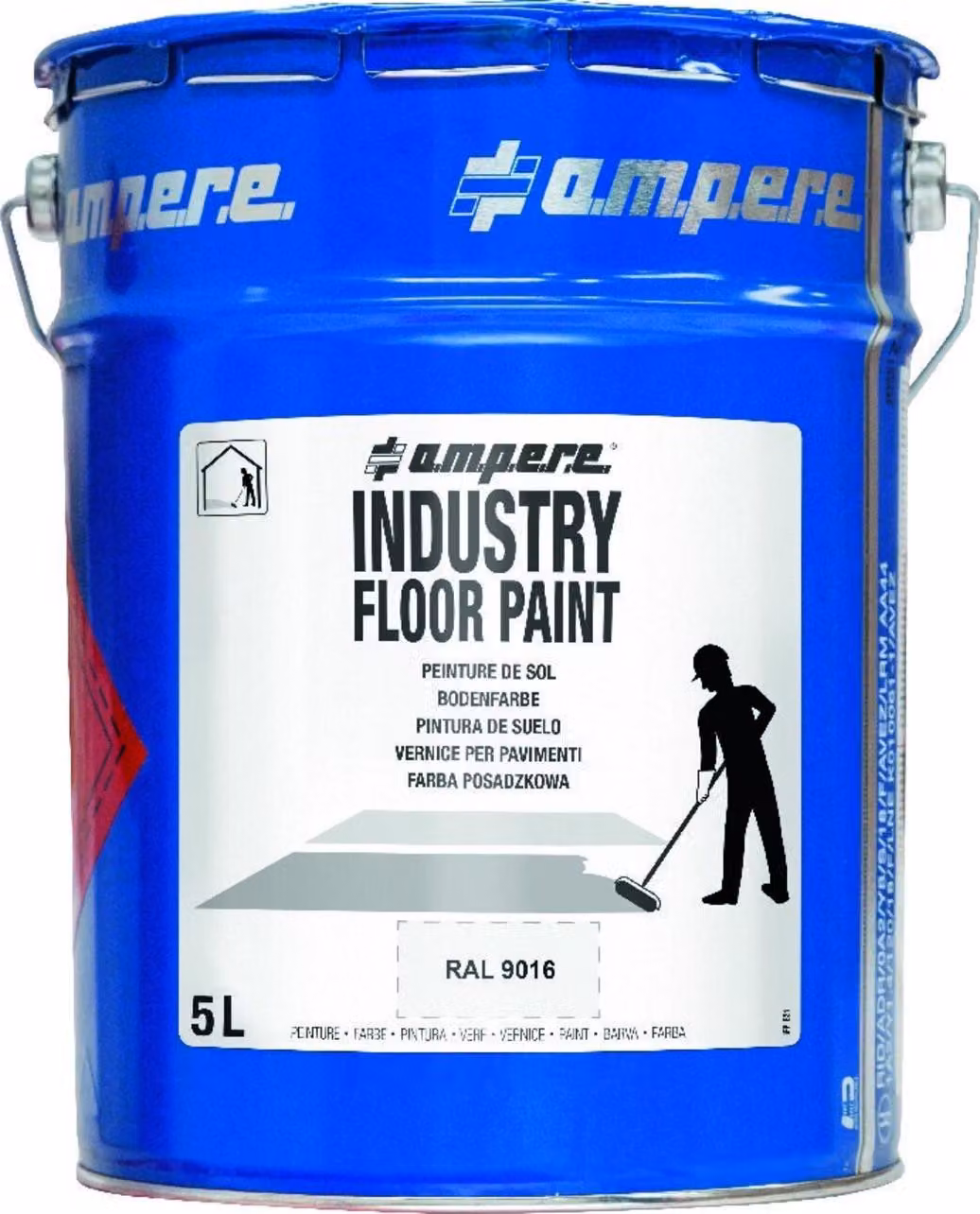 Vernice per la marcatura dei pavimenti Ampere Traffic Industry Floor Paint 5L bianco, 3495880000085