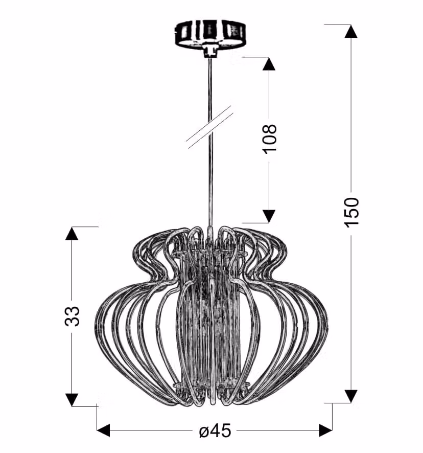 Lampada a sospensione Candellux Imperia blu e cromo, forma rotonda, dimmerabile – 2