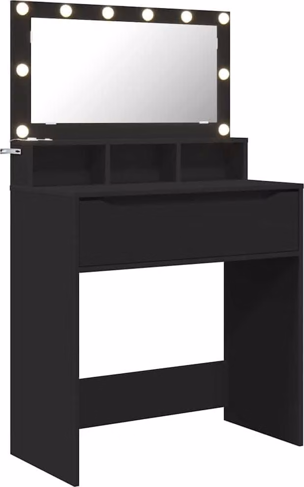 Tavoli da Trucco per Camera da Letto Nero 80 x 39,6 x 135 cm