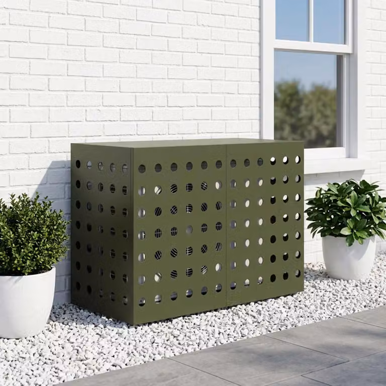 Copertura per condizionatore d'aria vidaXL Verde Oliva L 90 x P 40 x H 60 cm