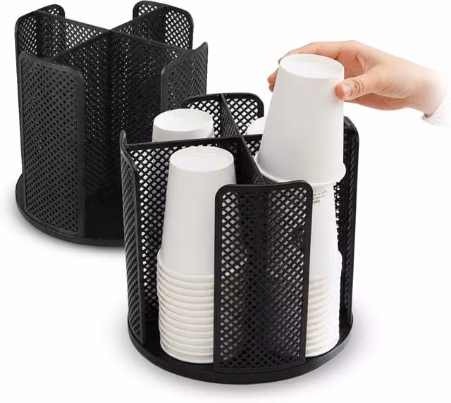 Porta Bicchieri Girevole 360 Avilia Home Nero L: 22,0 cm, P: 23,5 cm, H: 23,5 cm